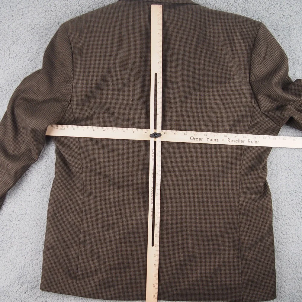 Ralph Lauren Chaps Mens Blazer 44R Brown Houndstooth Sports Coat Jacket‎
